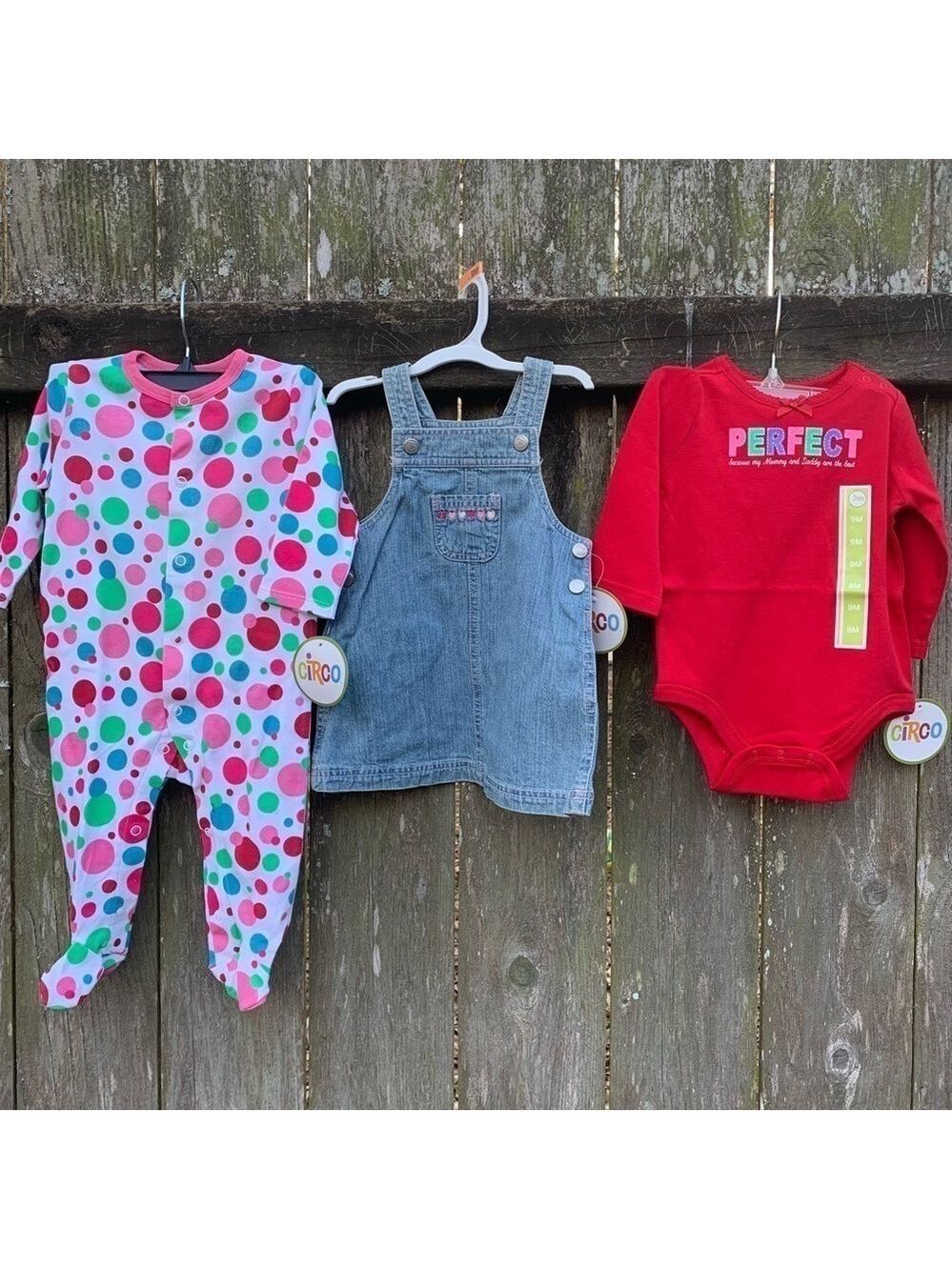 CIRCO outfit bundle Denim overall jumper dress bodysuit sleeper set spring fall